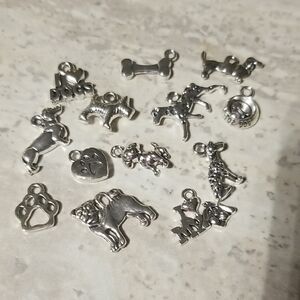 Silver Dog Charms
